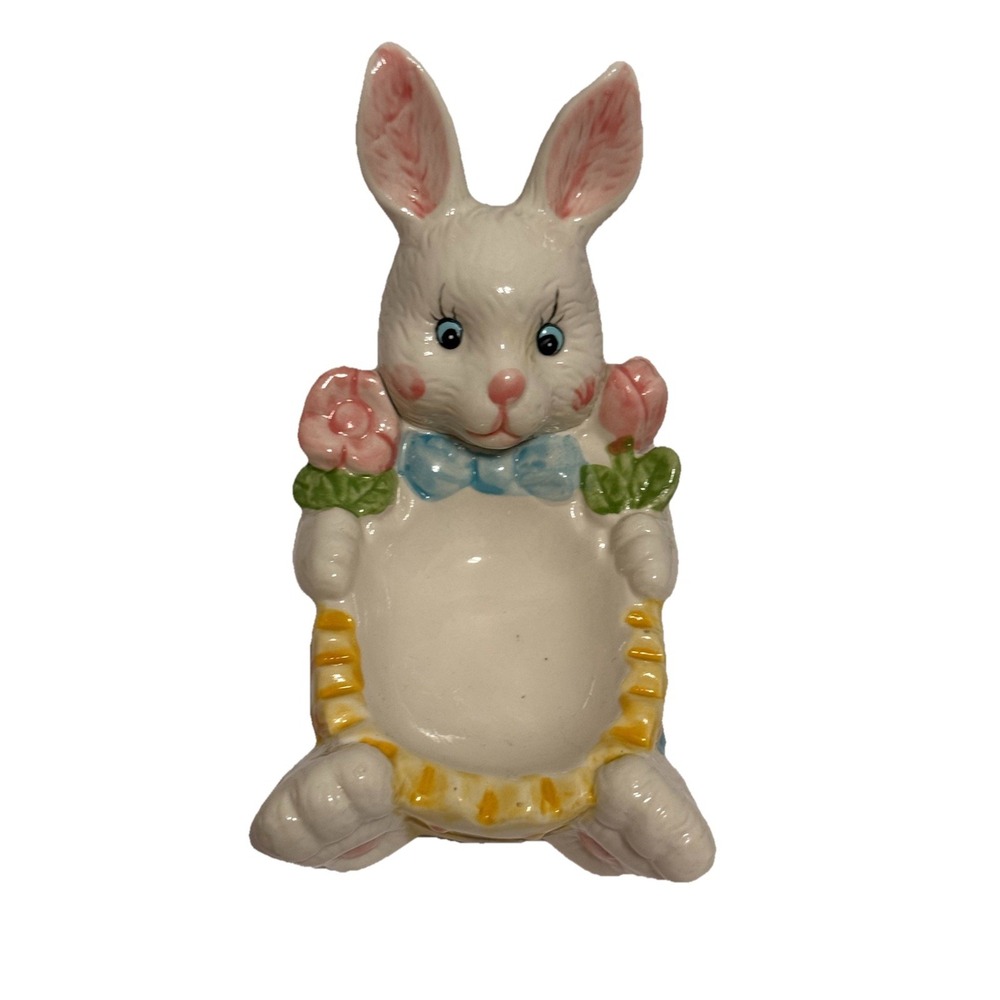 Vintage Ceramic Rabbit Bunny Easter Spring For Candy Or Trinkets